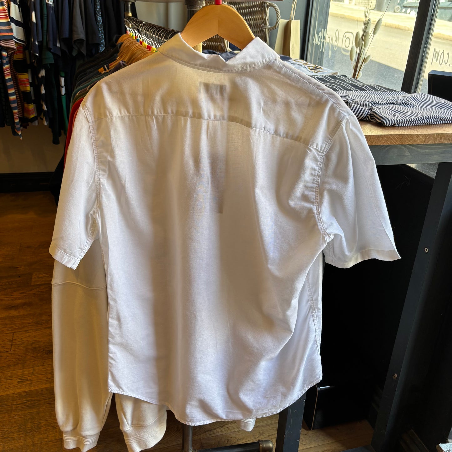Armani Jeans Linen Button Up Shirt White (Large)