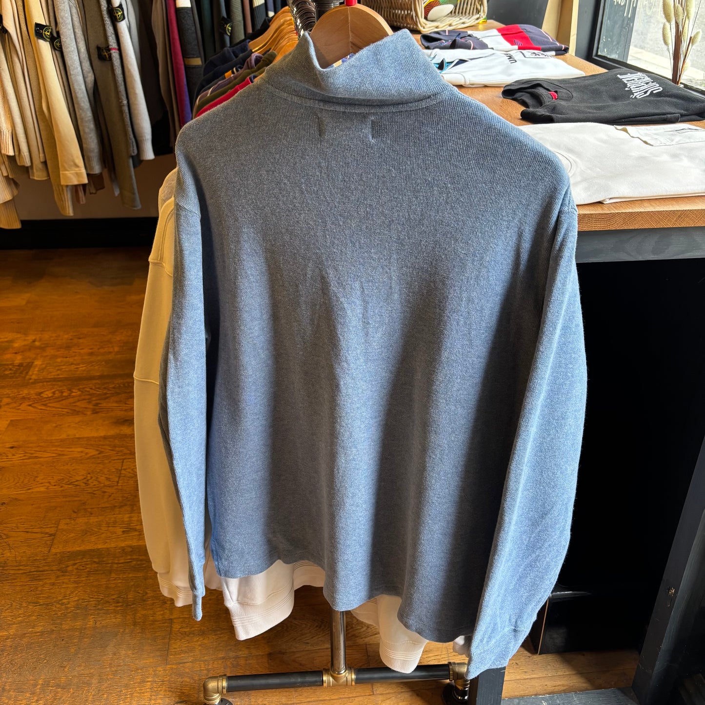 Ralph Lauren Quarter Zip Pullover Jumper Light Blue (Large)