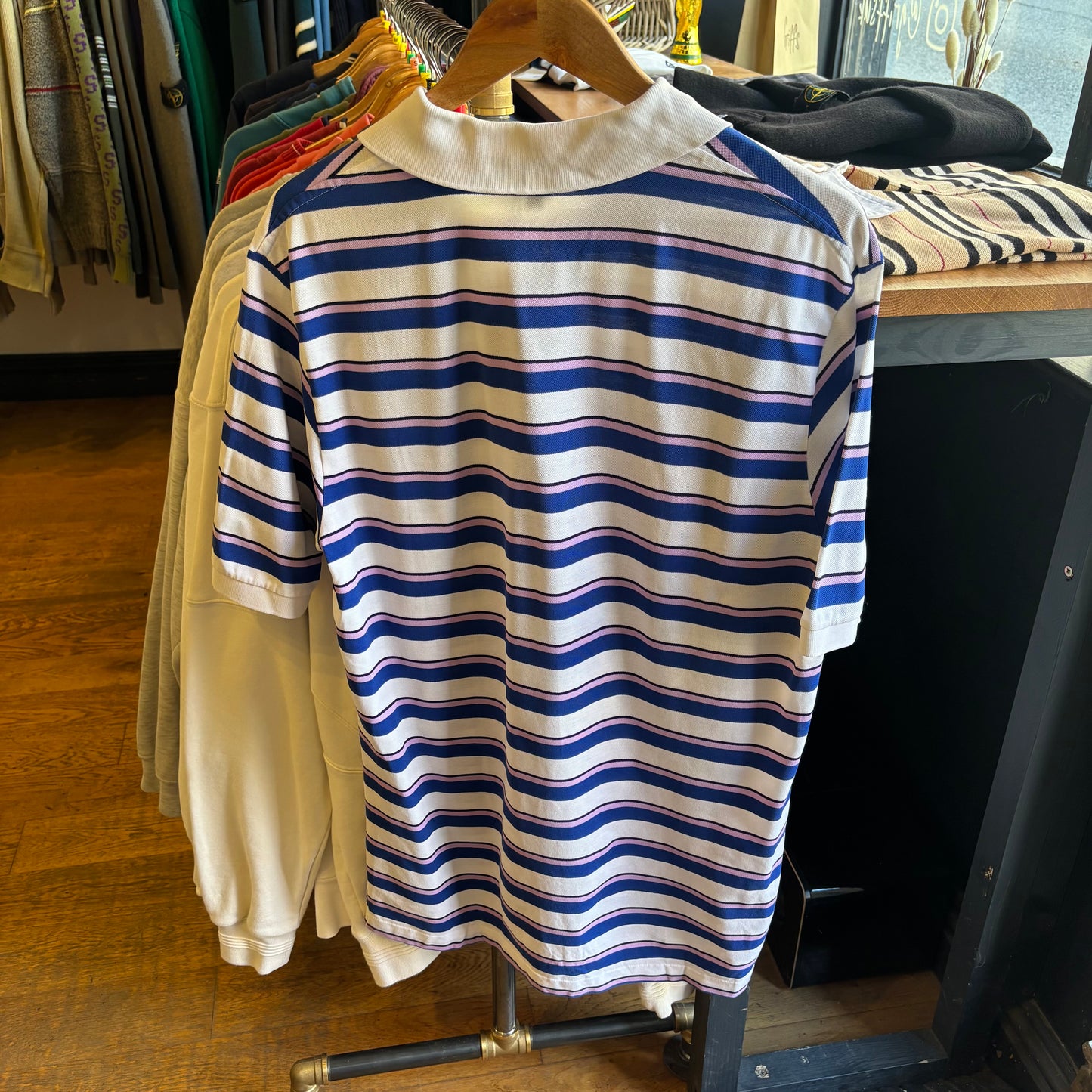 Ralph Lauren Polo Golf Stripe Polo Shirt White/ Blue (Medium)