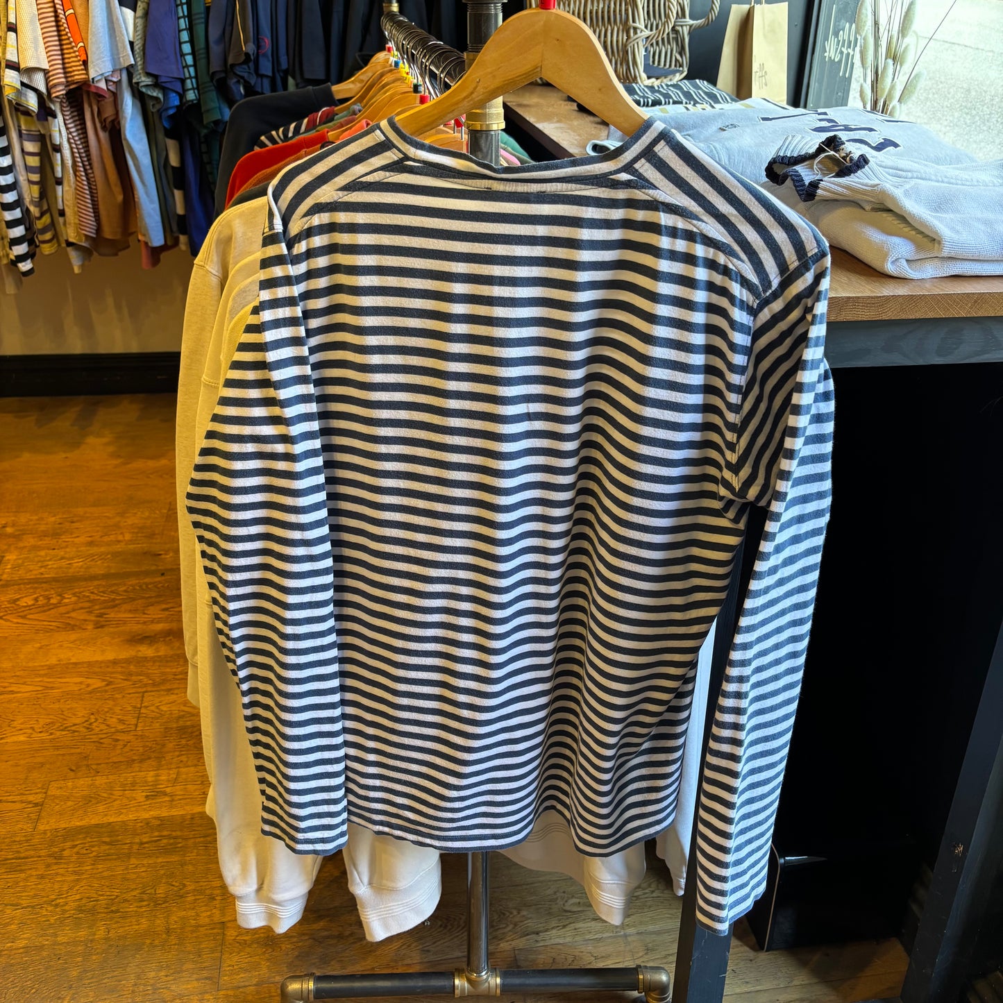 Norse Projects Jams Logo Stripe Longsleeve Blue/ White (Large)