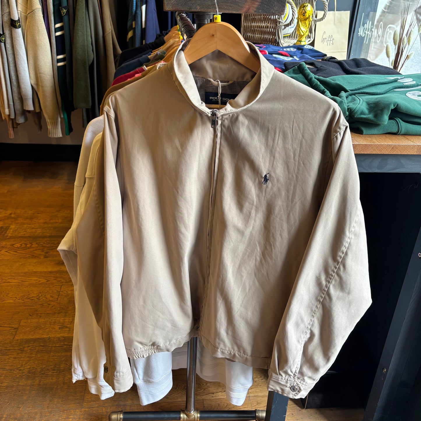 Ralph Lauren Polo Golf Harrington Zip Up Jacket Beige (Medium)