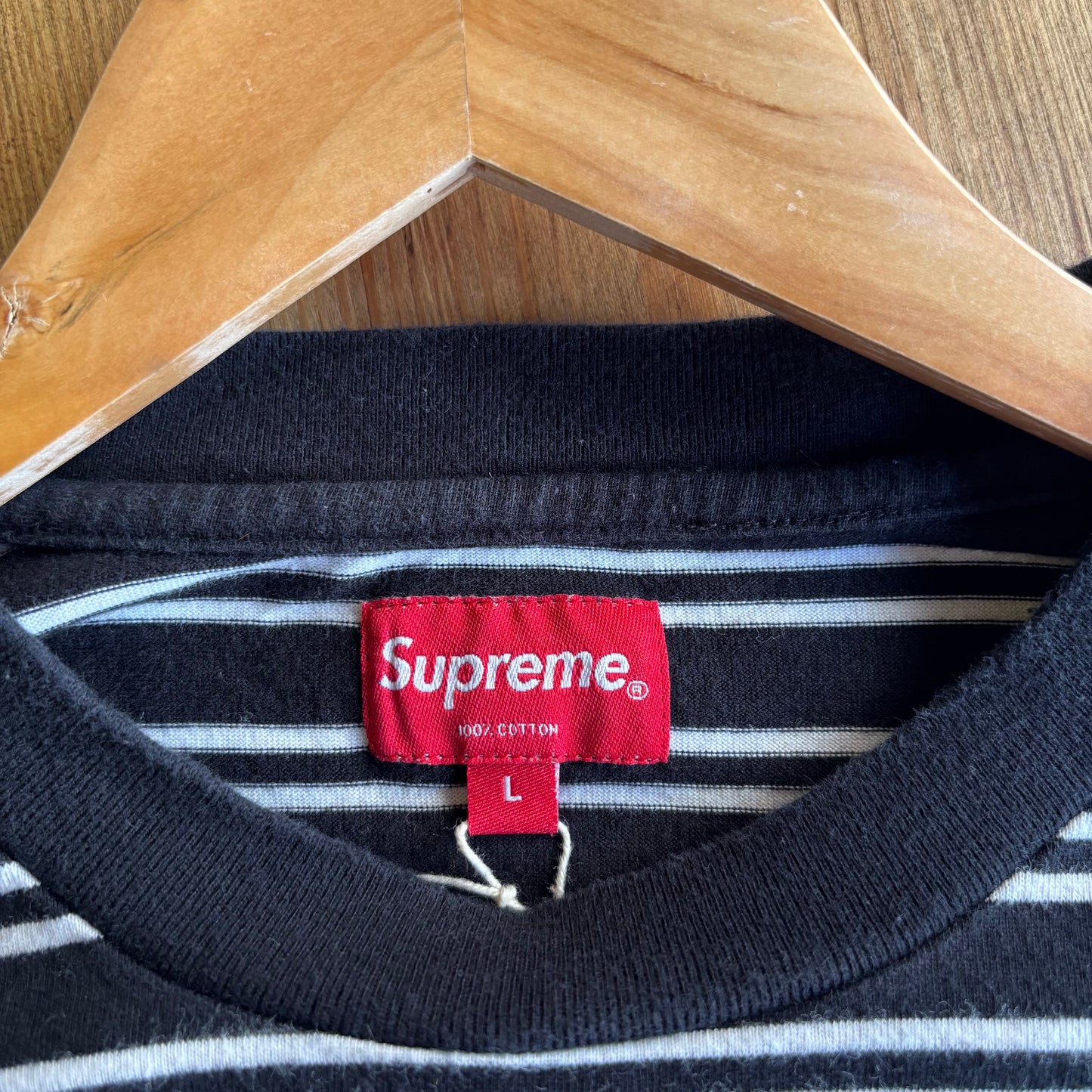 Supreme FW20 Stati Uniti Stripe T-Shirt Black/ White (Large)