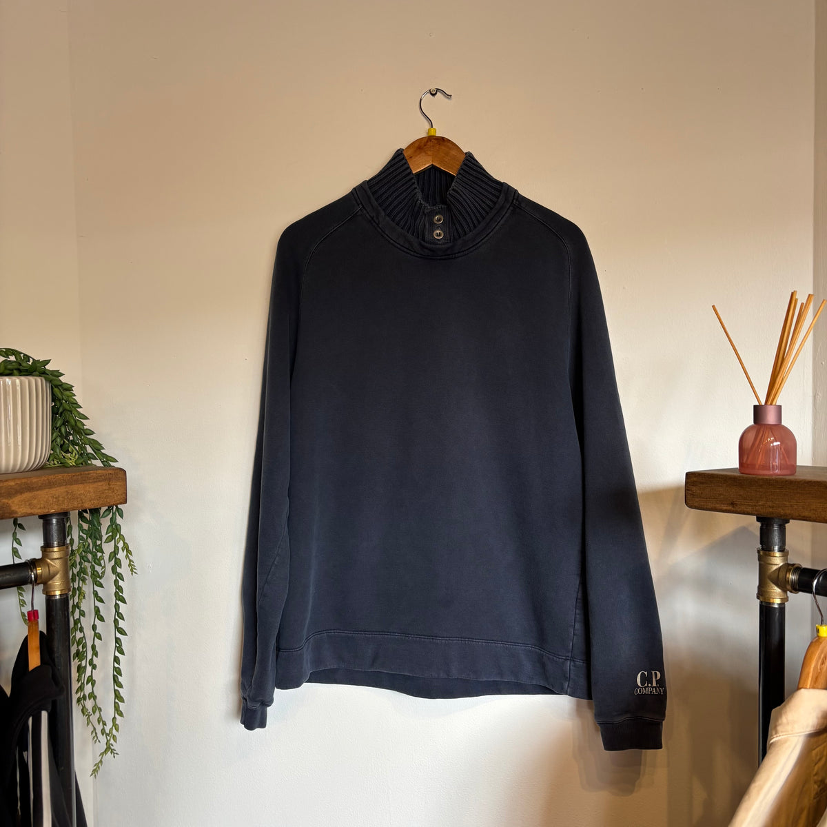 CP Company 2000s Button Pullover Jumper Navy (Large)