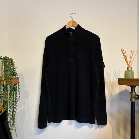 Stone Island S/S 2003 Lightweight Quarter Zip Jumper Black (Large)