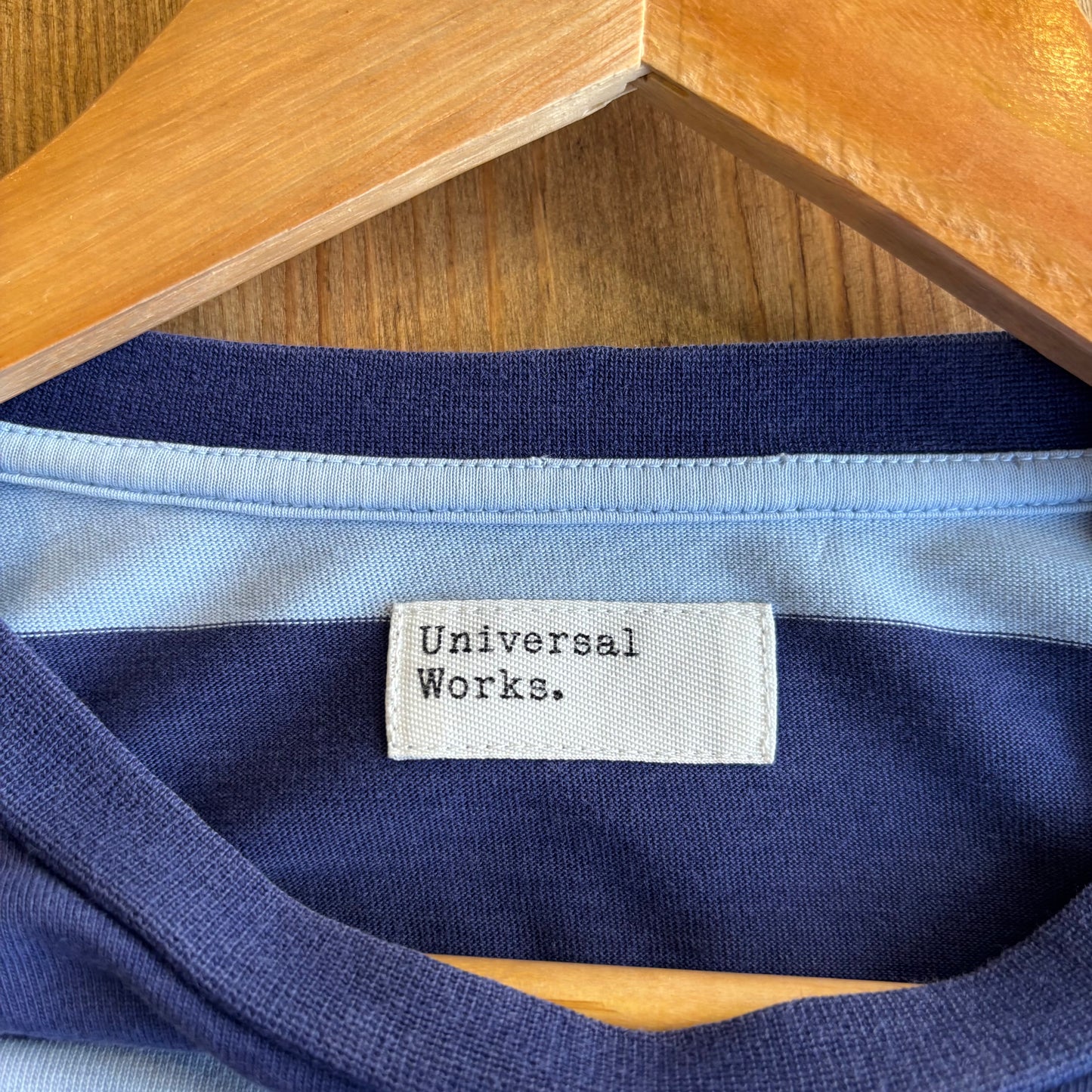 Universal Works Stripe T-Shirt Blue (Medium)
