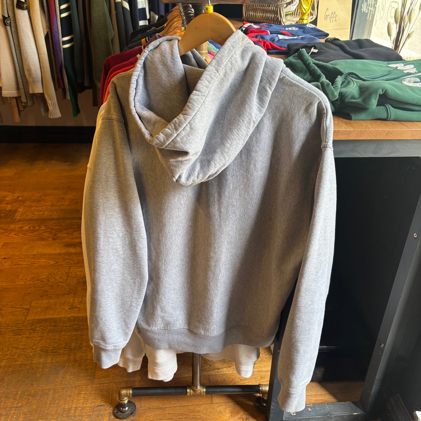 Stussy Stock Logo Pullover Hoodie Grey (Medium)