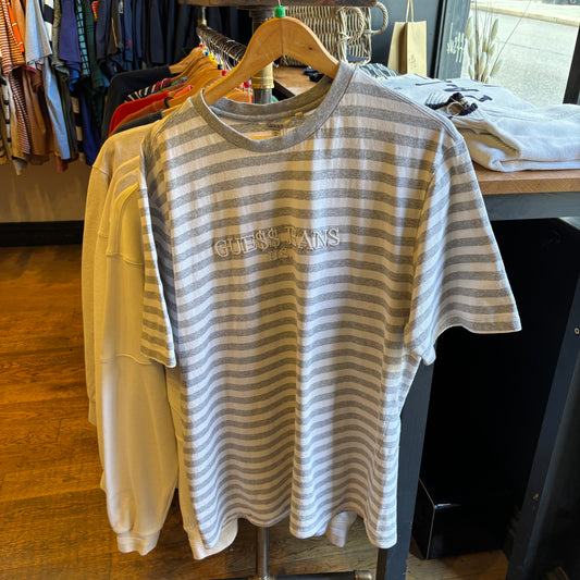 Guess X ASAP Rocky Stripe T-Shirt Grey/ White (XL)