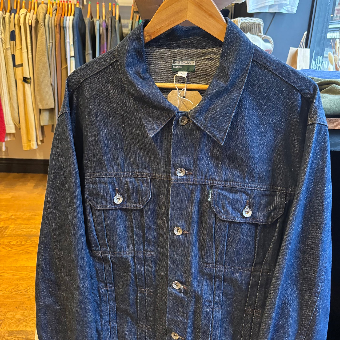 Paul Smith Button Up Denim Jacket Navy (Large)