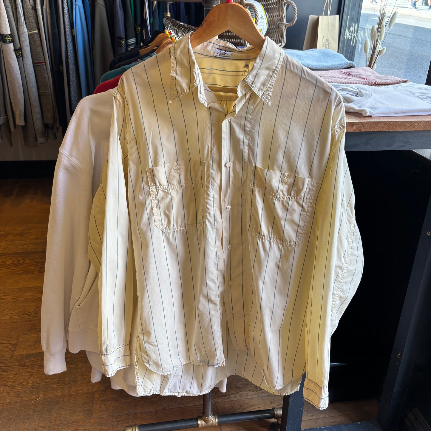 CP Company 80s Ideas From Massimo Pinstripe Shirt Yellow (Large)