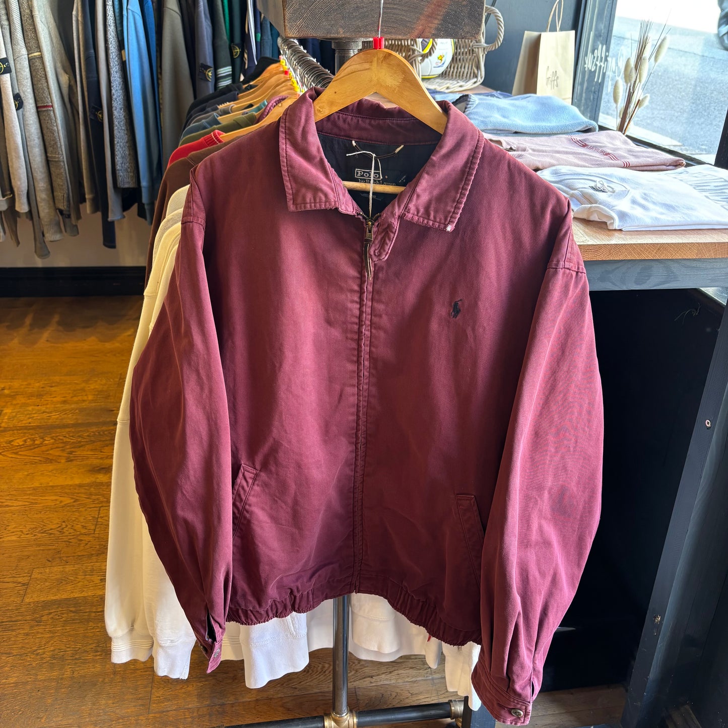 Ralph Lauren Harrington Zip Up Jacket Burgundy (Large)