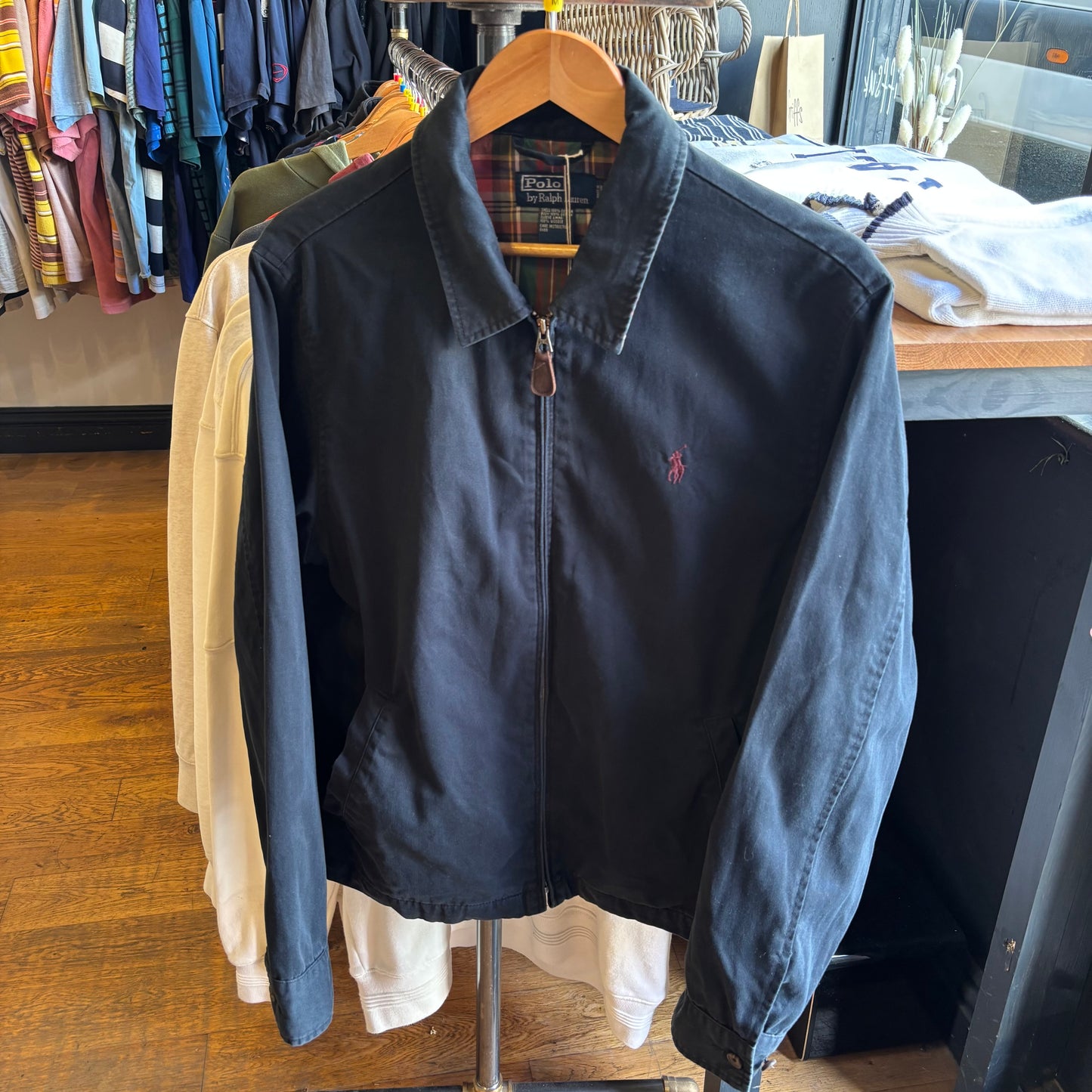 Ralph Lauren Harrington Zip Up Jacket Black (Medium)