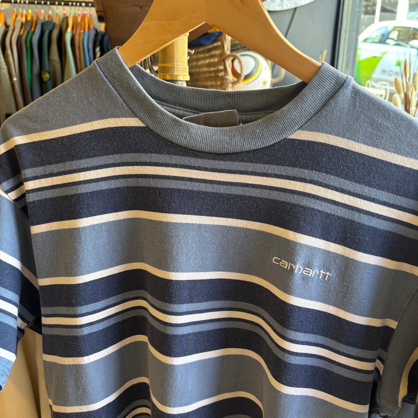 Carhartt Corfield Stripe T-Shirt Blue (Small)