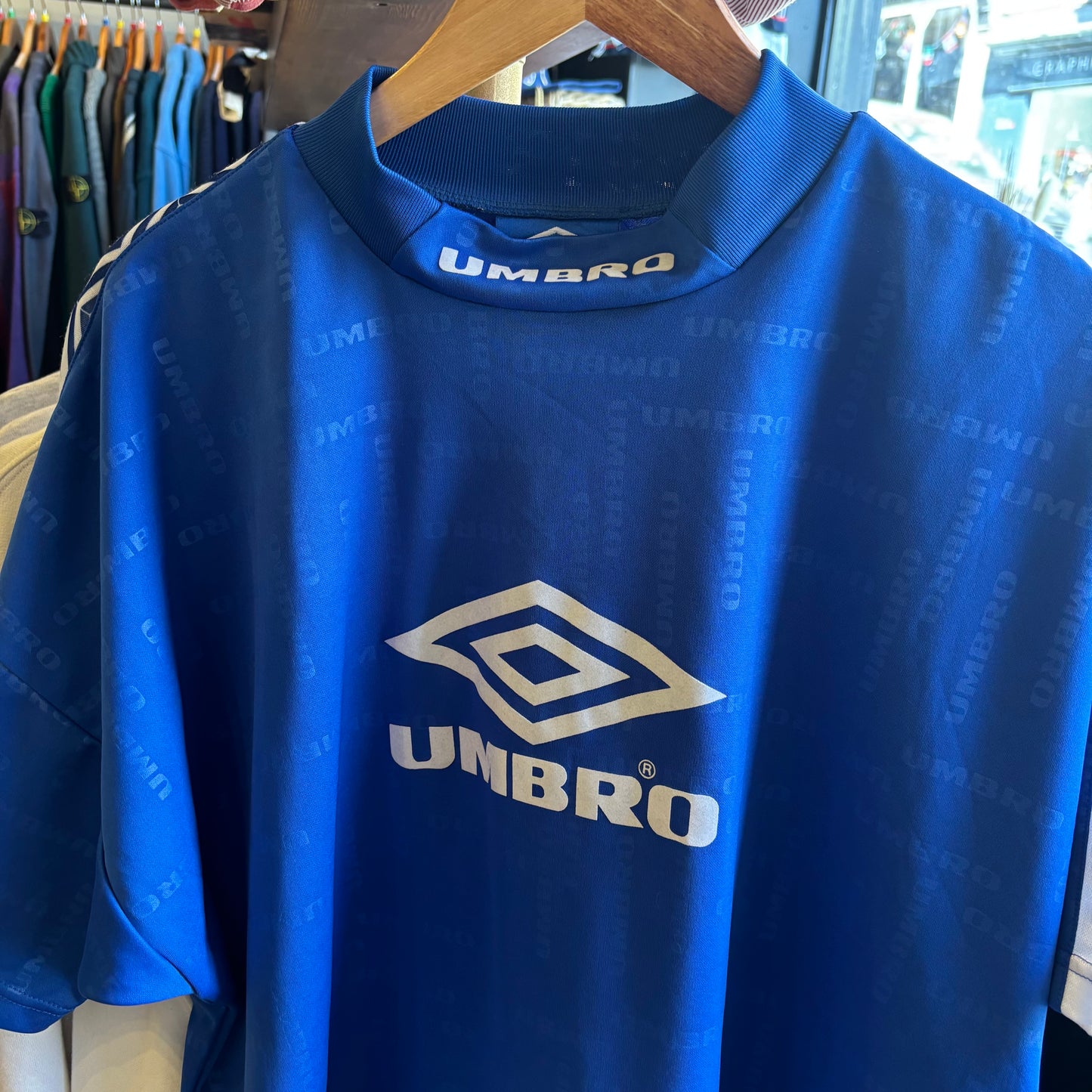 Umbro 90s Pro Training Sports T-Shirt Blue (XL)