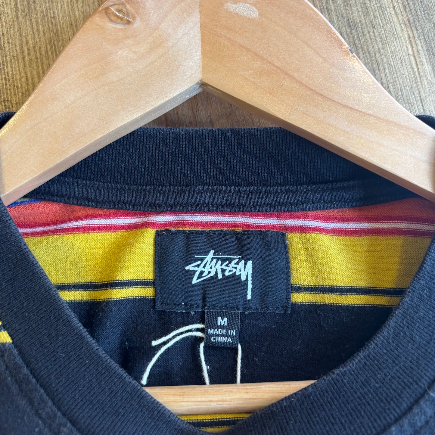 Stussy Multi Stripe T-Shirt Black (Medium)