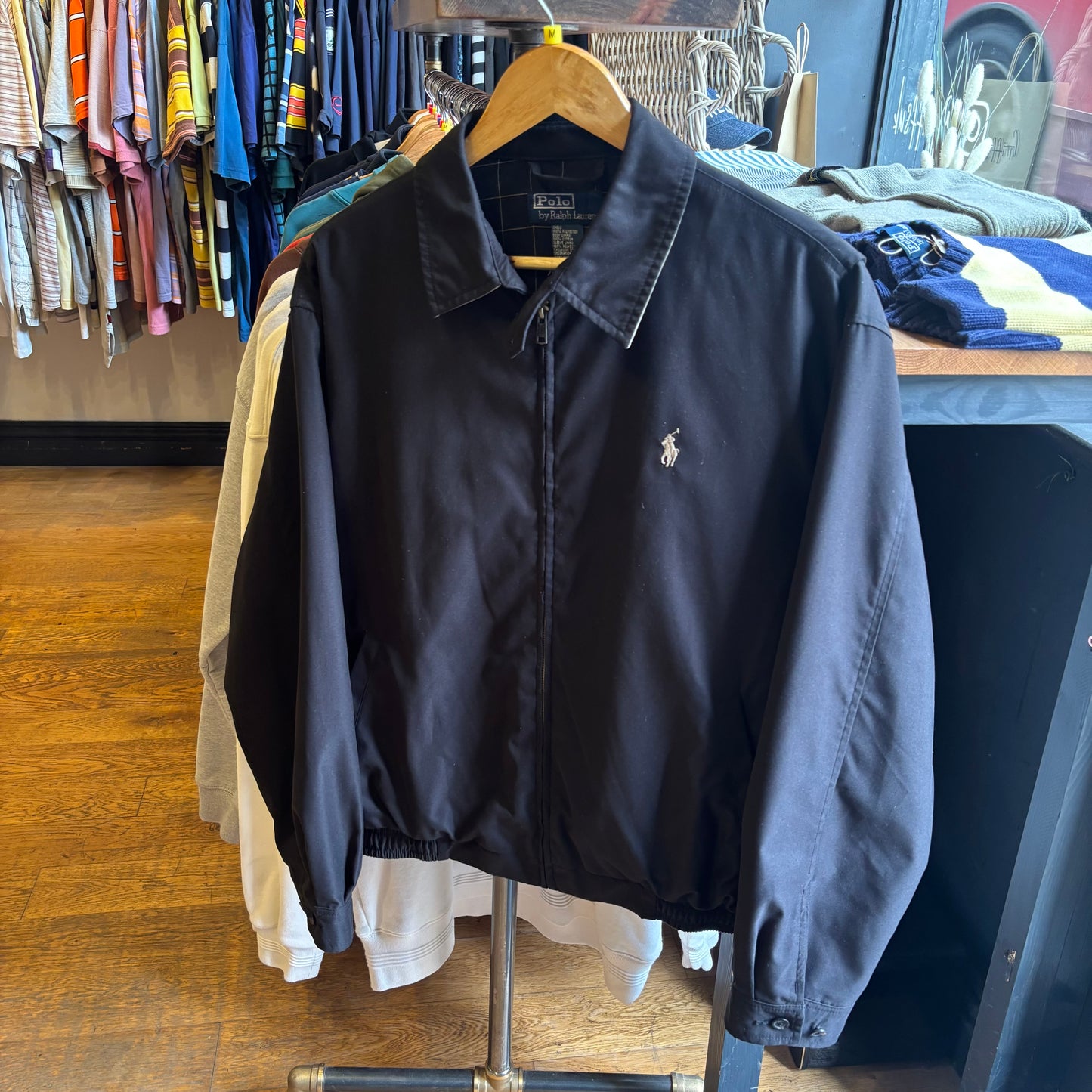 Ralph Lauren Harrington Zip Up Jacket Black (Medium)
