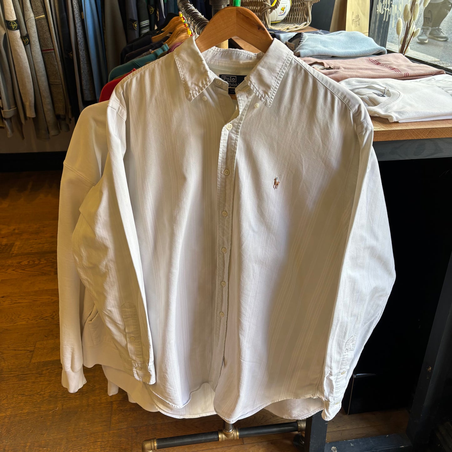 Ralph Lauren Pinstripe Longsleeve Button Shirt White (XL)