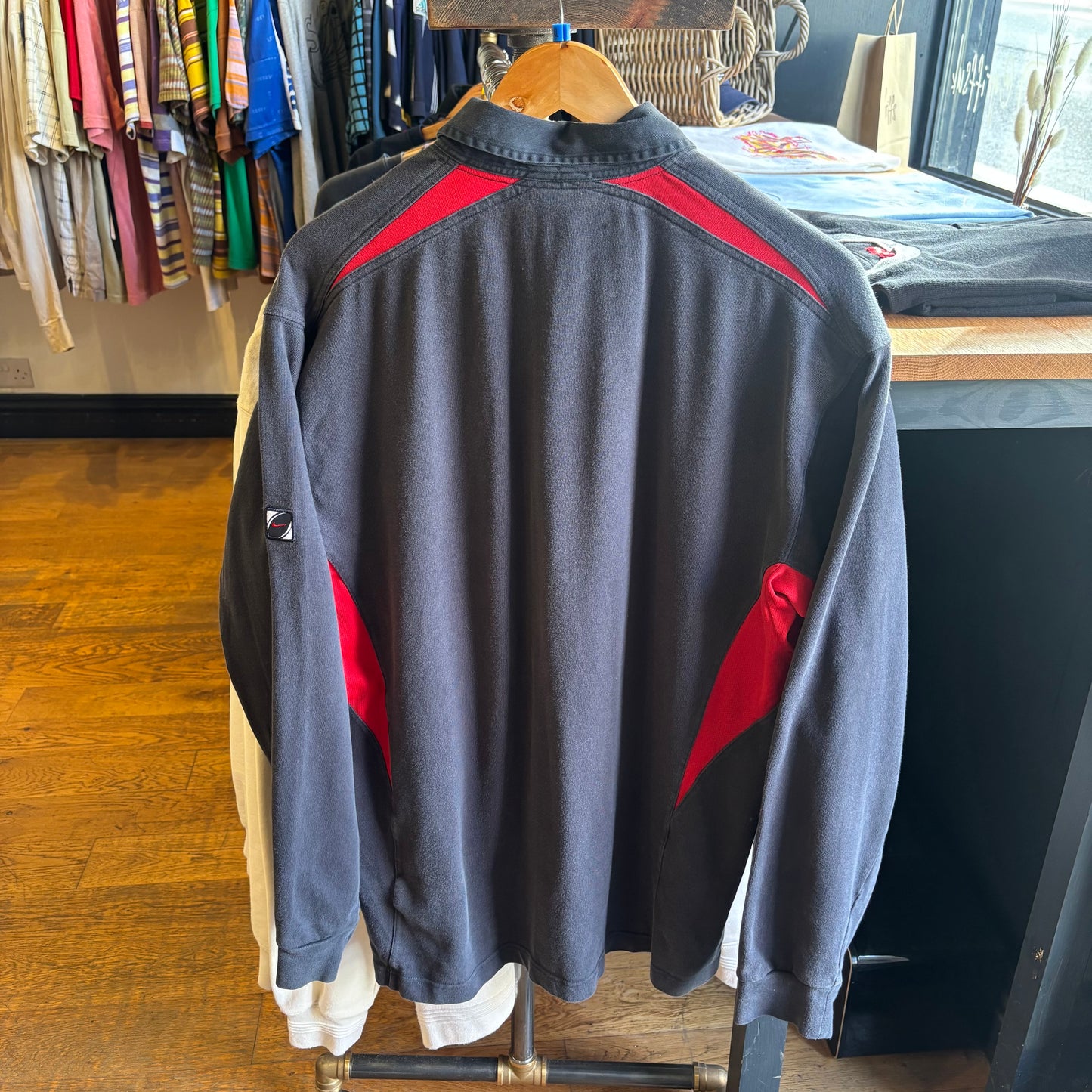 England 2000's Rugby Longsleeve Polo Shirt Black (XXL)