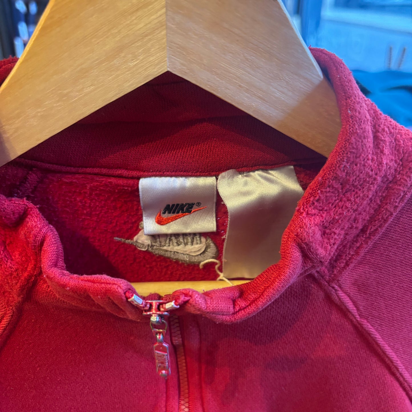 Nike Quarter Zip Swoosh Jumper Red (XS)