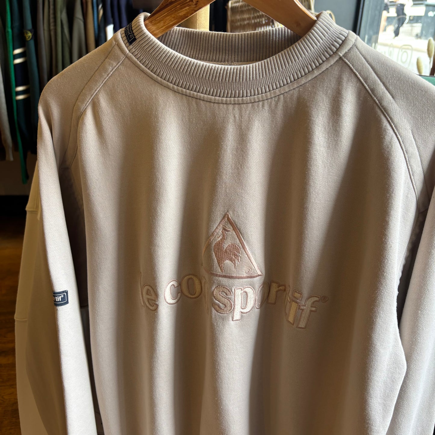 Le Coq Sportif Spellout Oversized Sweatshirt Cream (Small)