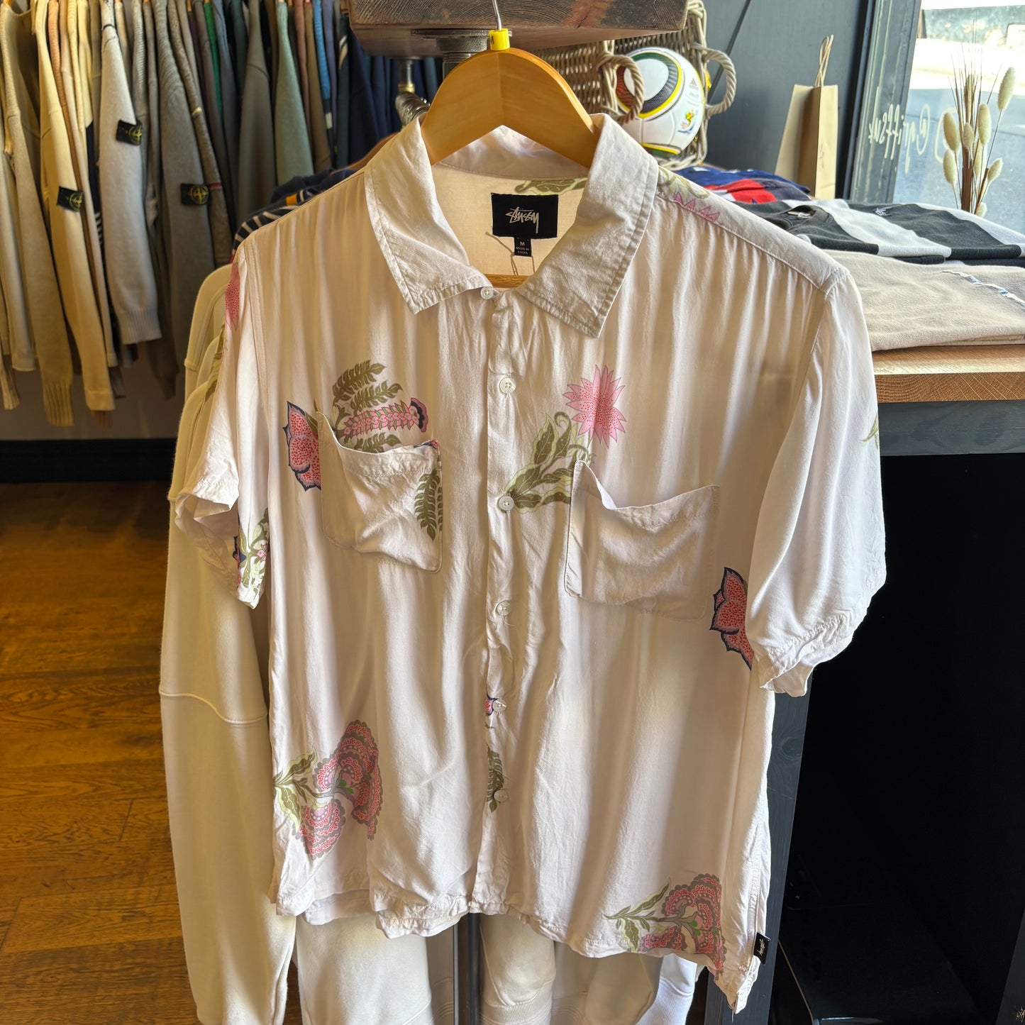 Stussy Hana Printed Short Sleeve Shirt (Medium)
