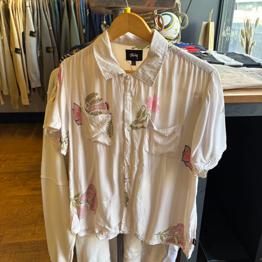 Stussy Hana Printed Short Sleeve Shirt (Medium)