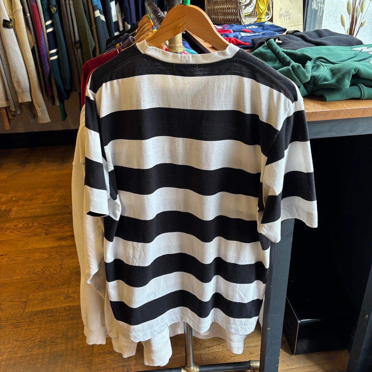 Stone Island Denims S/S 2005 Stripe T-Shirt White/ Black (XL)