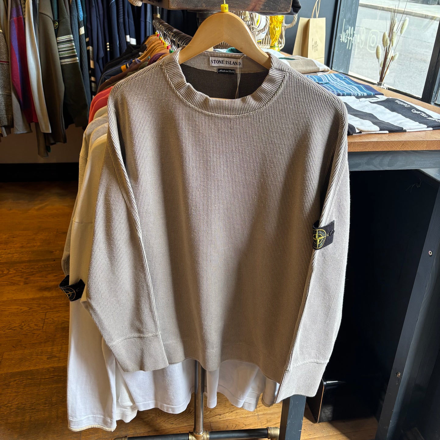 Stone Island S/S 2000 Ribbed Jumper Grey (Medium)