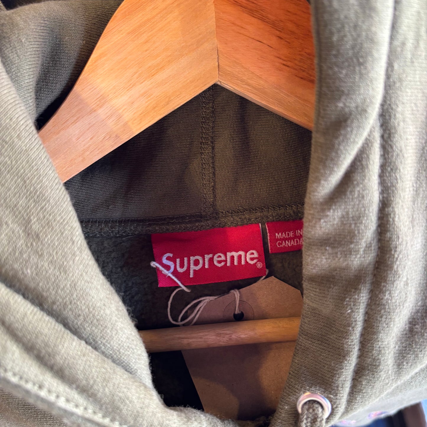 Supreme FW17 Brush Logo Hoodie Green (Large)