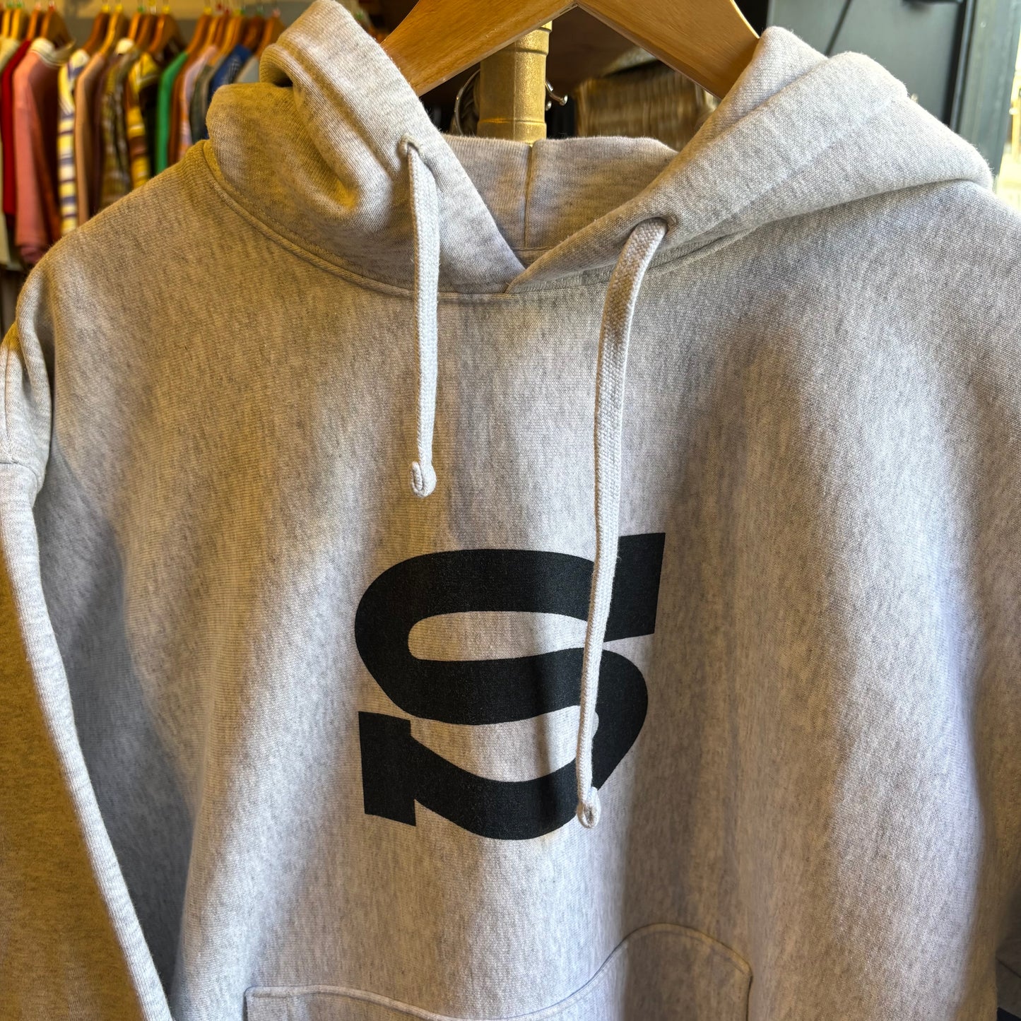 Stussy Letterman S Oversized Hoodie Grey (Small)