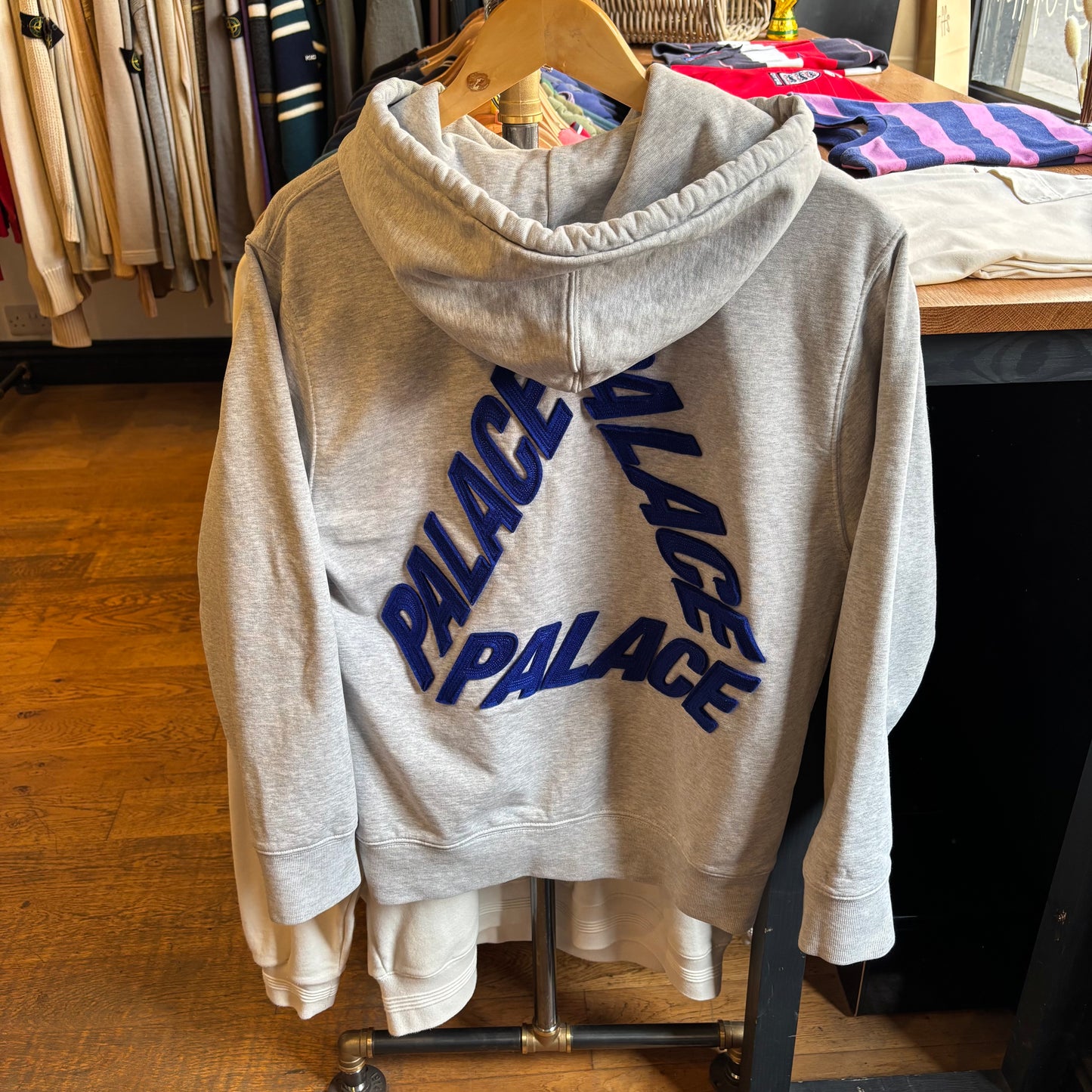 Palace FW23 P-3 Felt Hoodie Grey (Small)