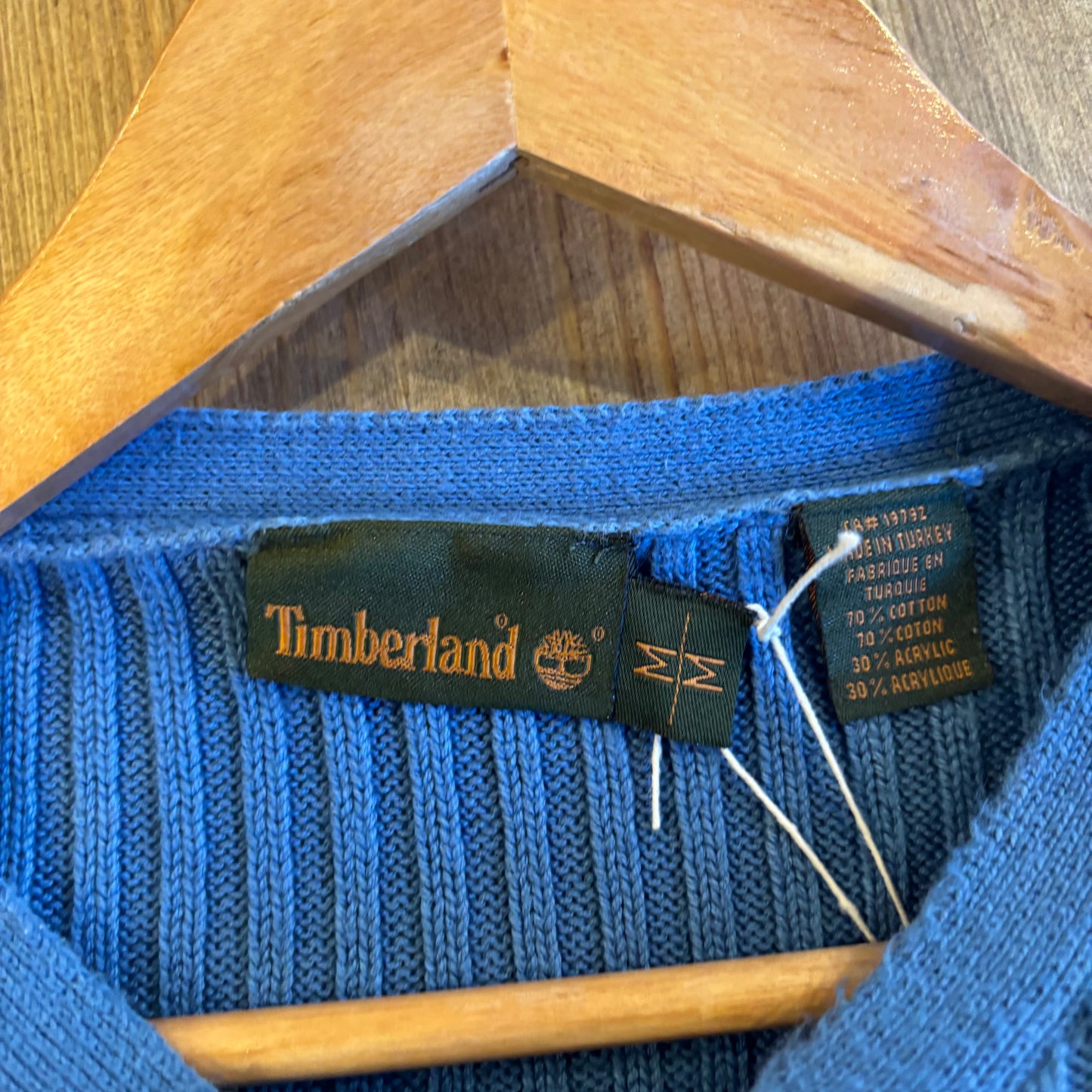 Timberland V Neck Knit Jumper Light Blue (Large)