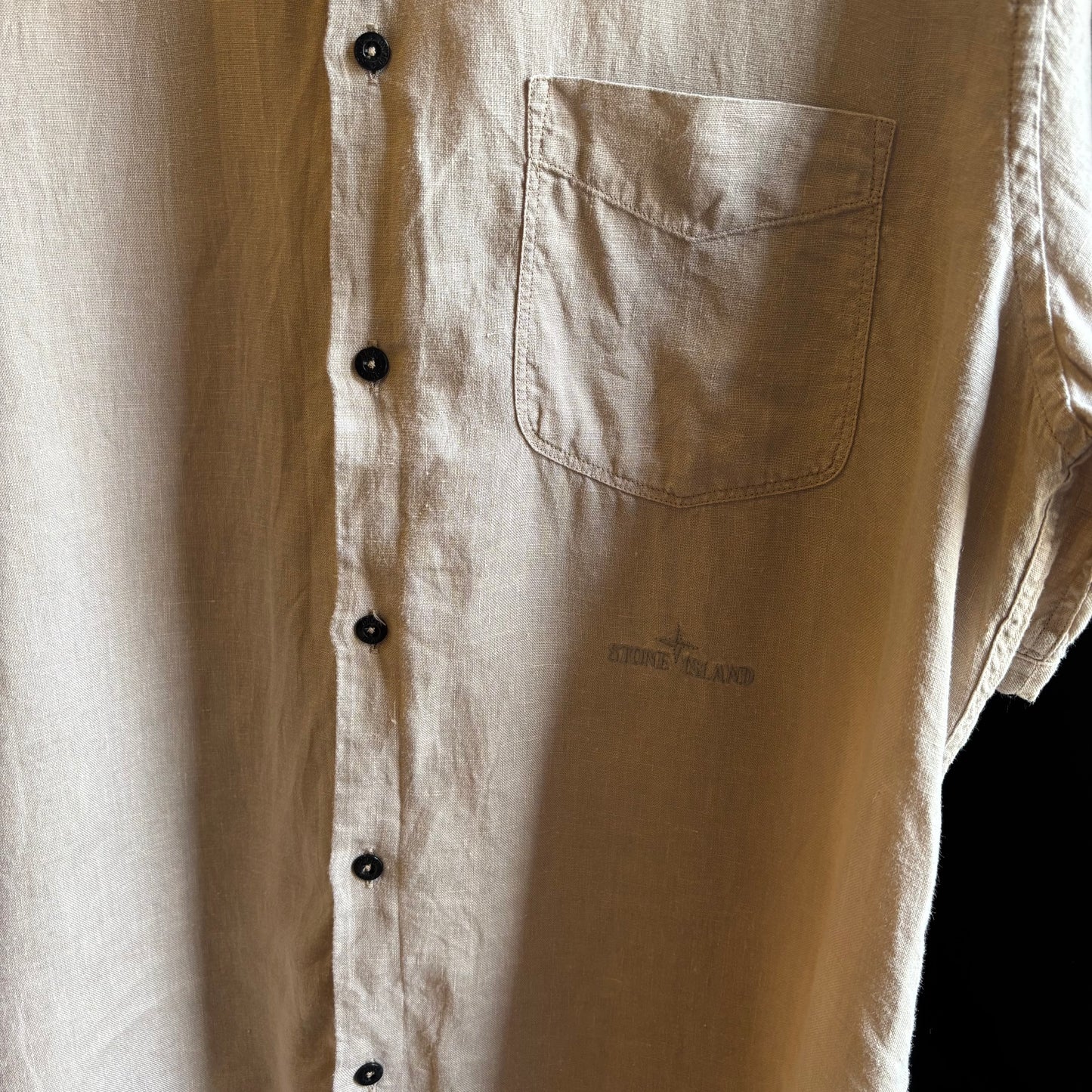 Stone Island S/S 2007 Linen Button Shirt Beige (XL)