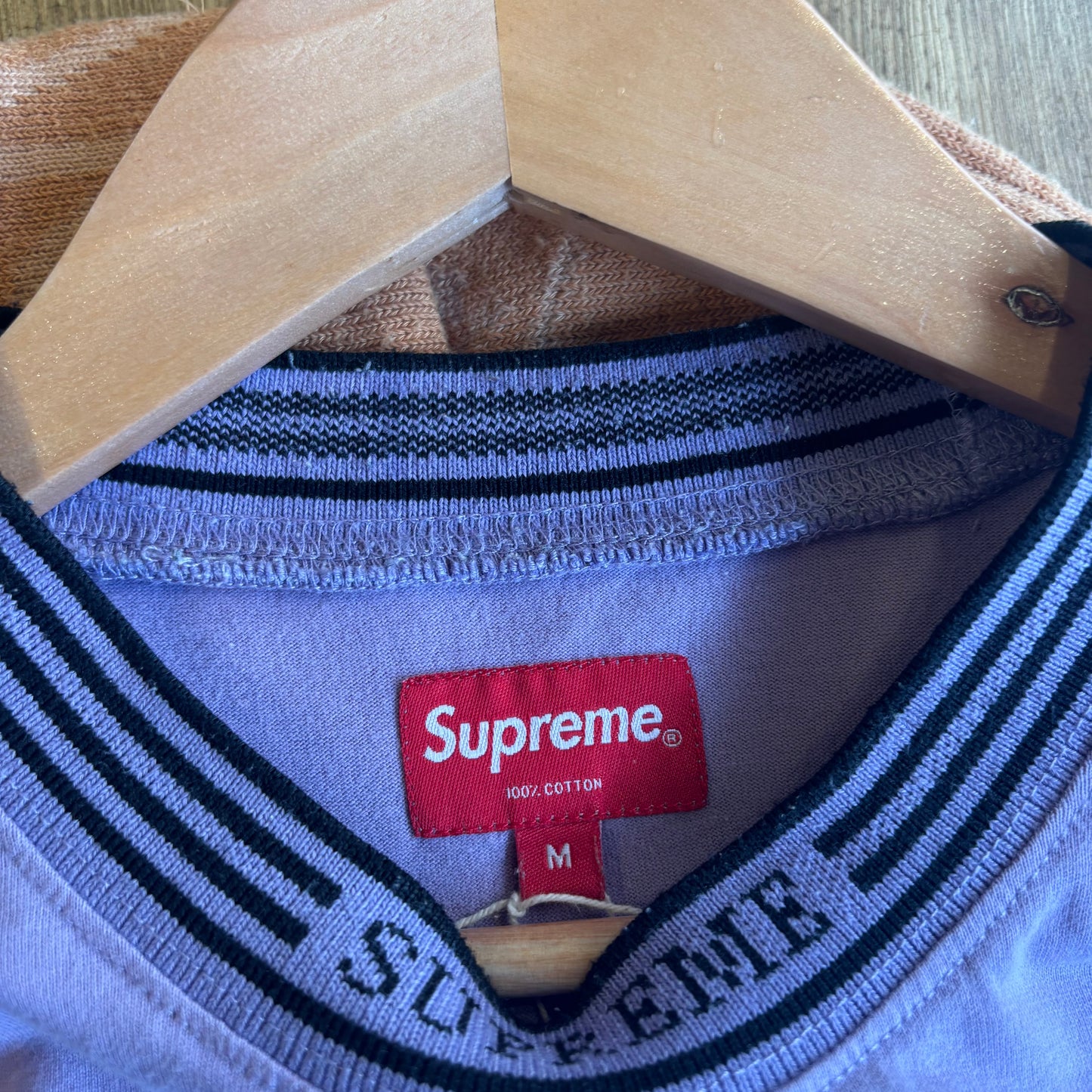 Supreme SS17 Rib Logo Longsleeve T-Shirt Purple (Large)