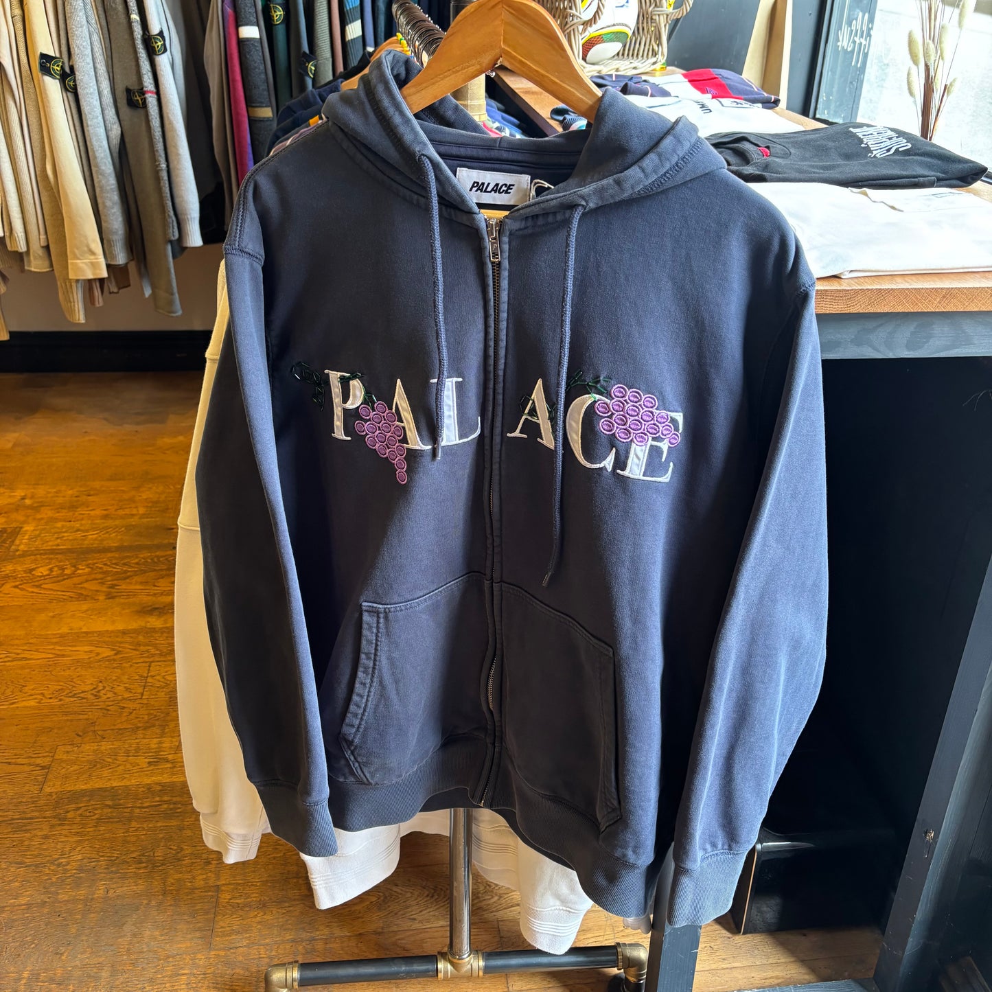 Palace FW22 Grape Zip Up Hoodie Navy (Large)