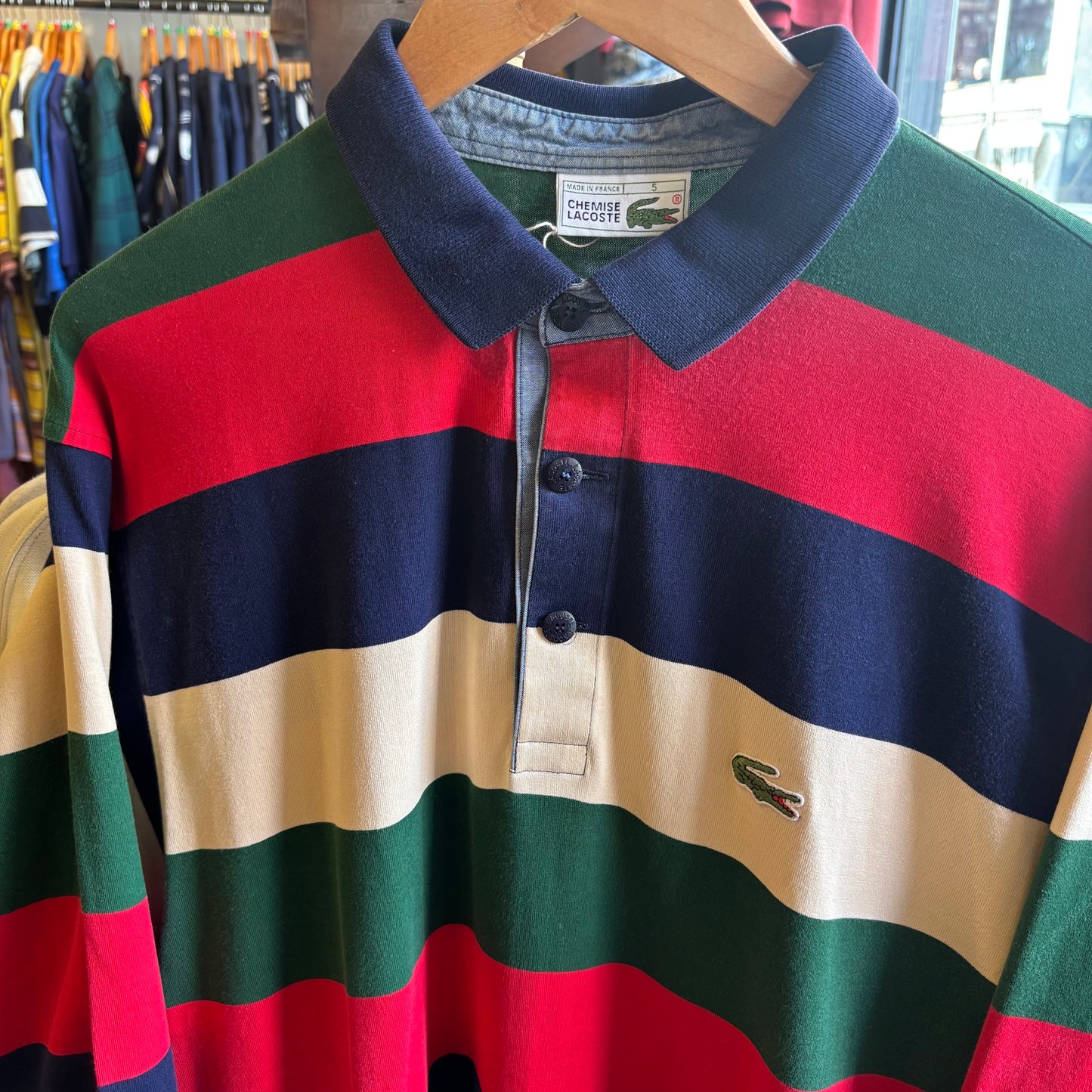 Lacoste Stripe Longsleve Polo Shirt Multi (XL)