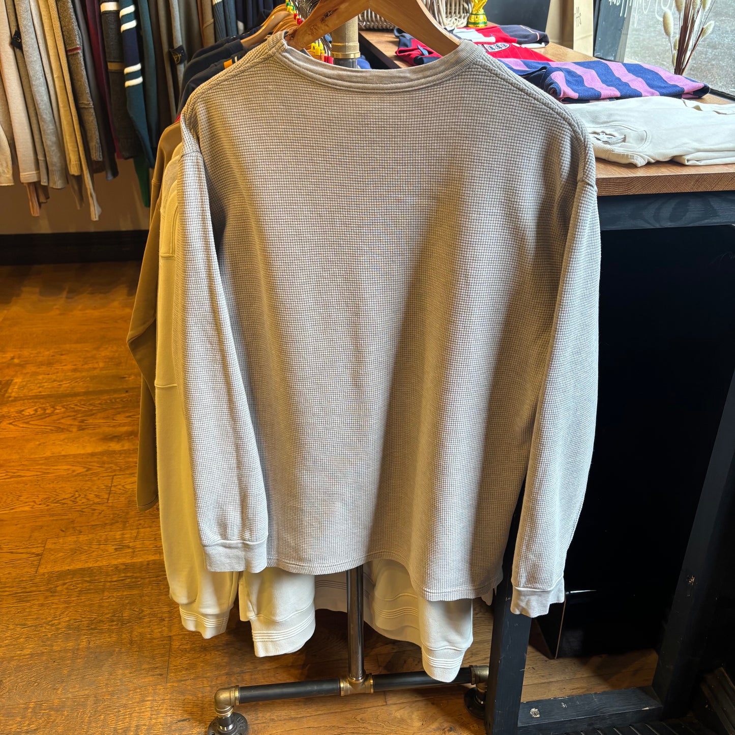 Palace FW19 Sofar Waffle Longsleeve Grey (Large)