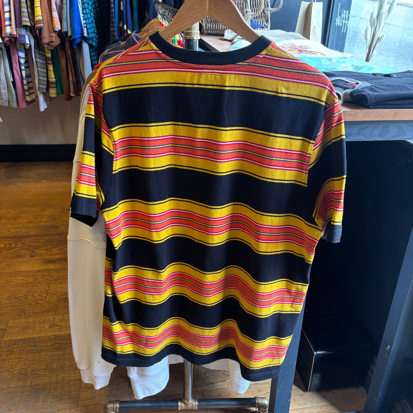 Stussy Multi Stripe T-Shirt Black (Medium)