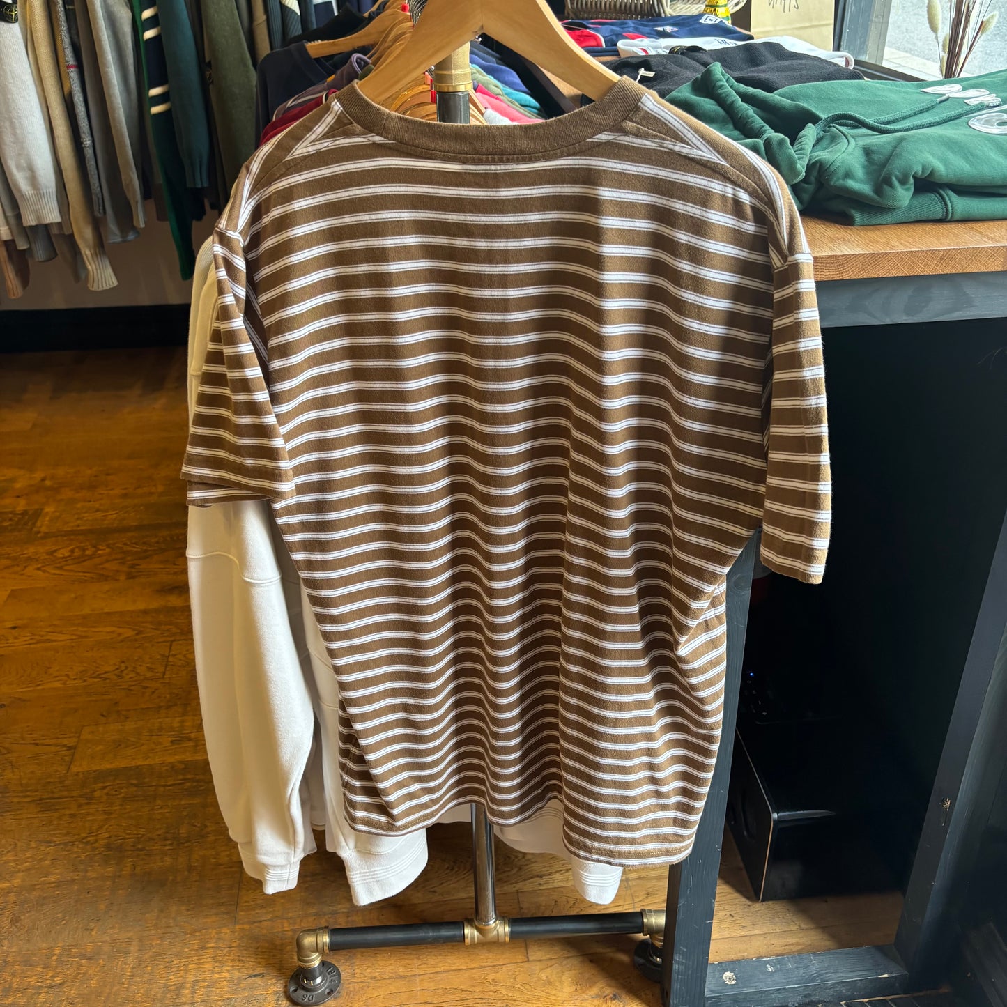 Norse Projects Johannes College Stripe T-Shirt Green (XL)