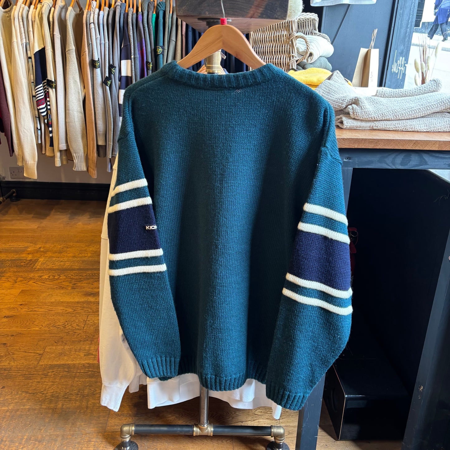 Kickers Spellout Oversized Knit Jumper Blue (Large)