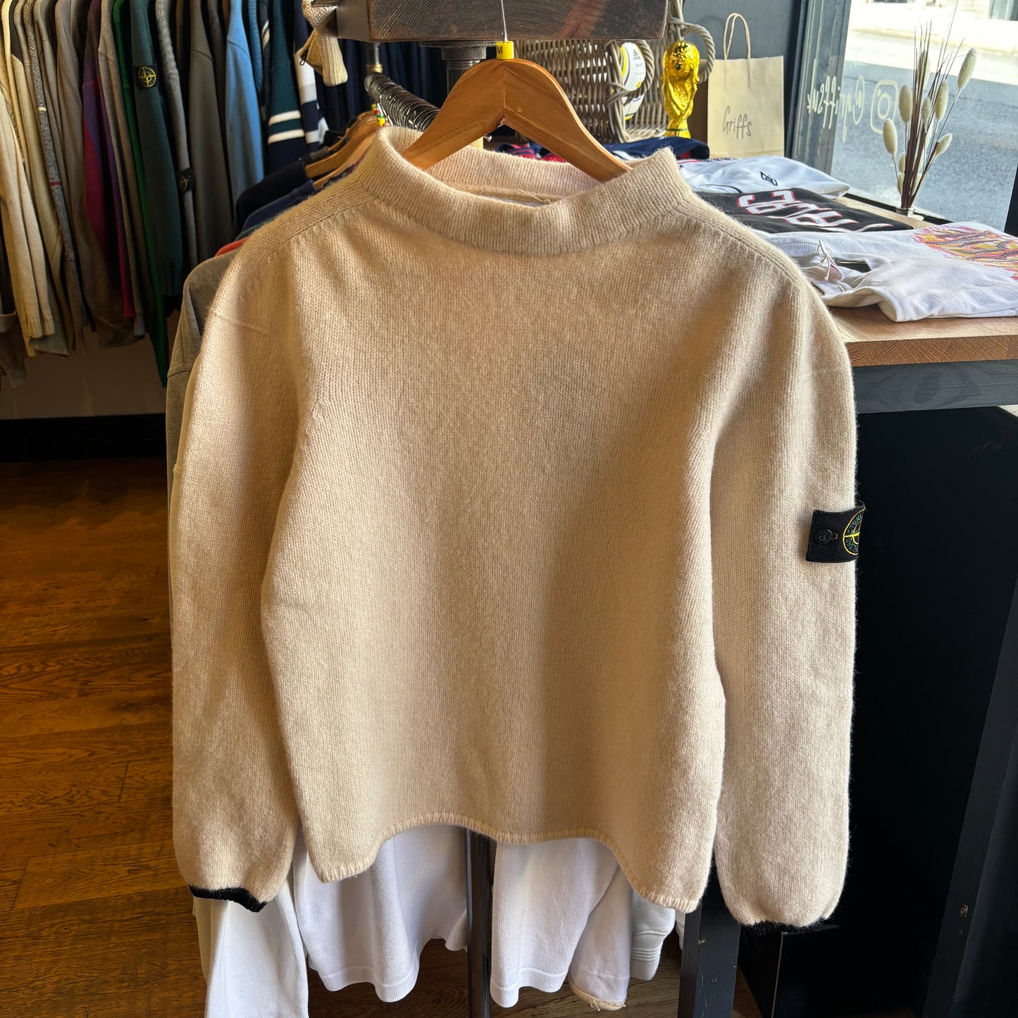Stone Island A/W 2004 Pullover Knit Jumper Cream (Medium)