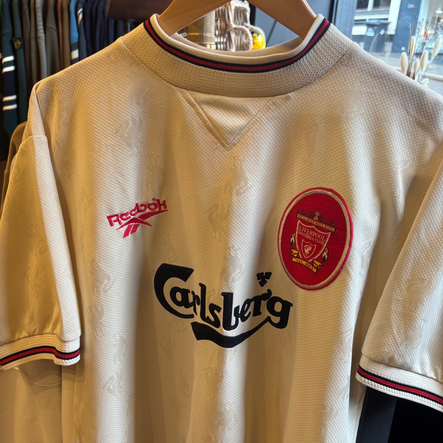 Liverpool Adidas 1996-97 Fowler Away Shirt Cream (Large)