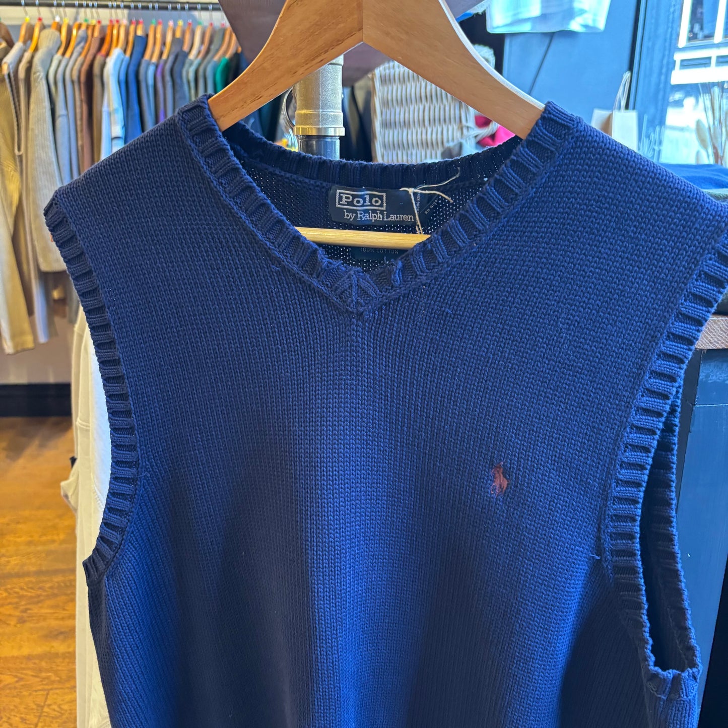 Ralph Lauren Sleeveless Knit Vest Jumper Navy (Medium)