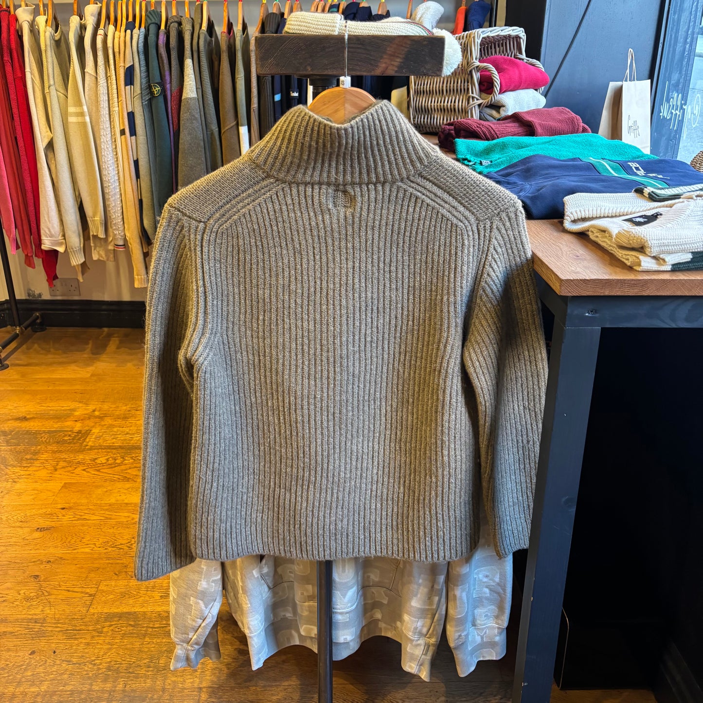 CP Company Quarter Zip Knit Jumper Beige (XXS)