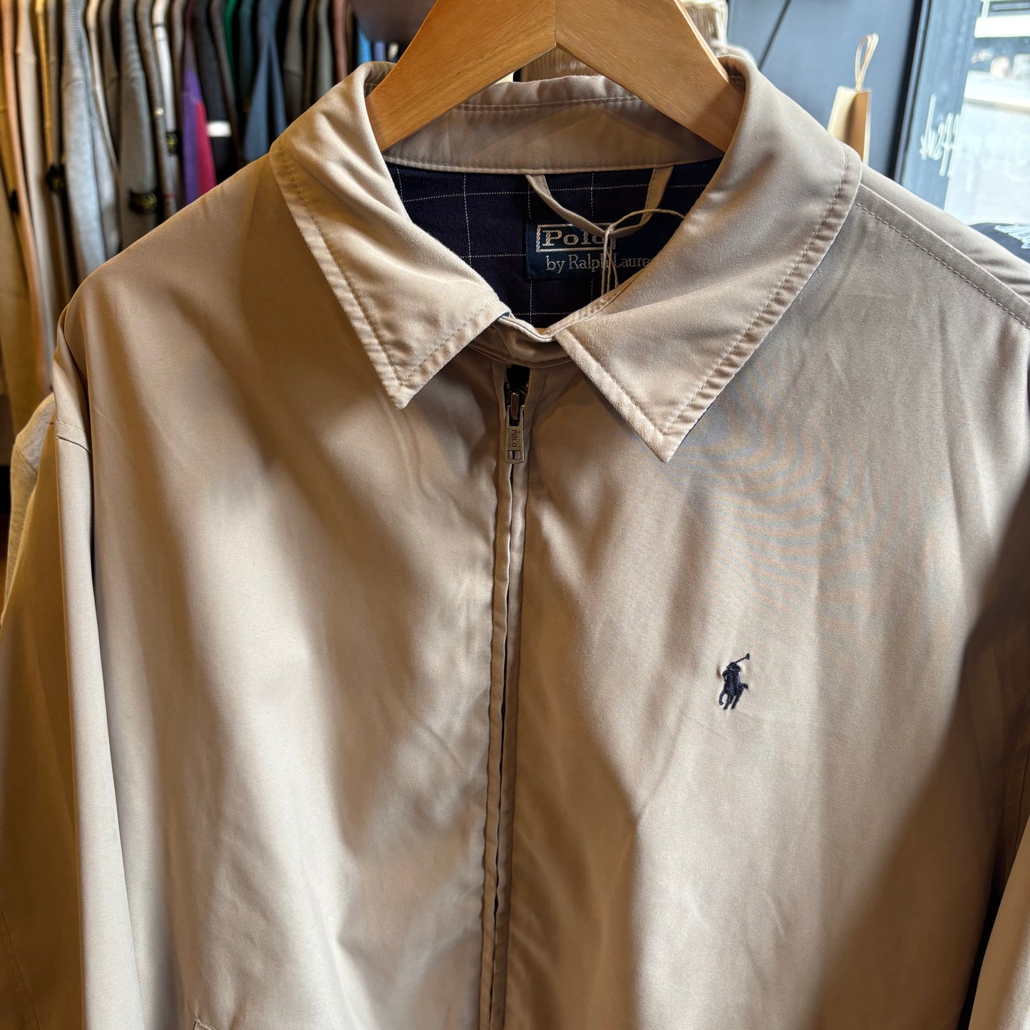 Ralph Lauren Harrington Zip Up Jacket Beige (Large)