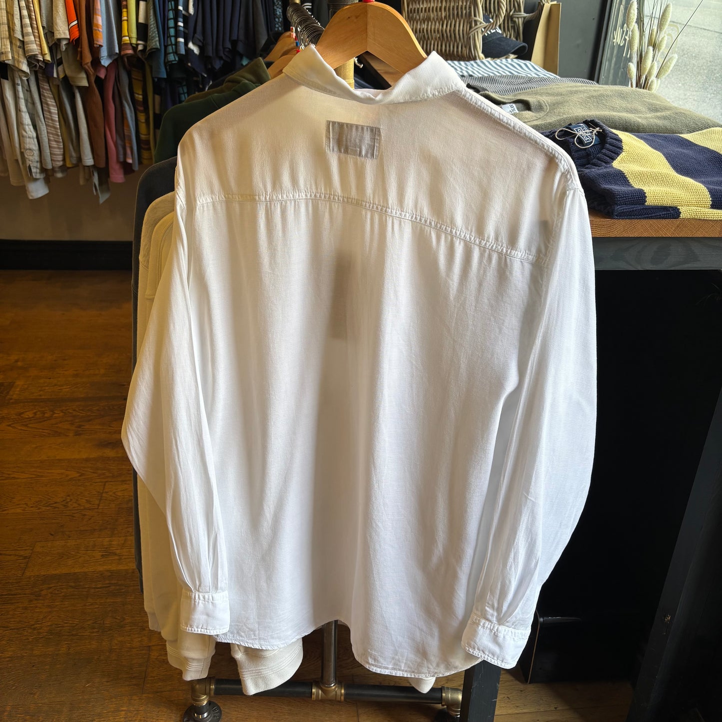 Armani Jeans 90s Linen Shirt White (Large)