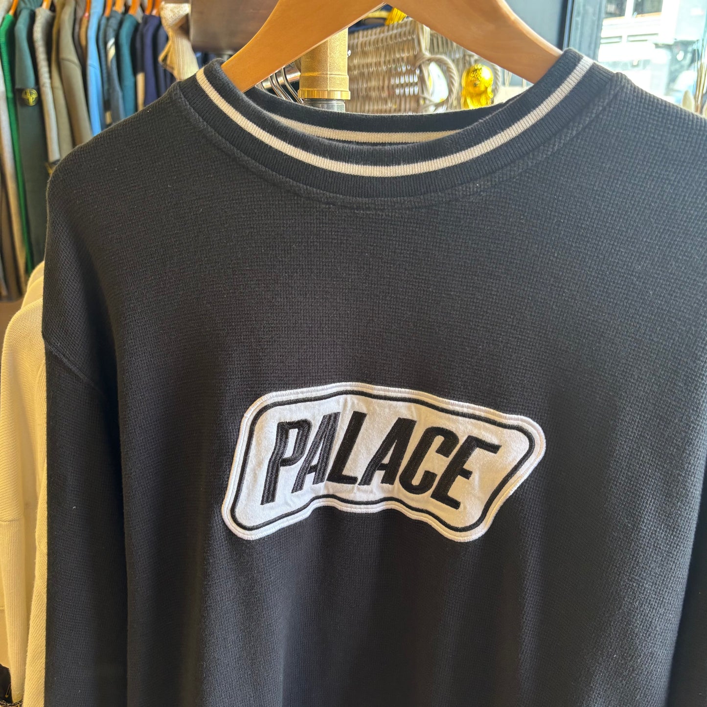 Palace FW20 Das Palace Waffle Crew Black (Medium)