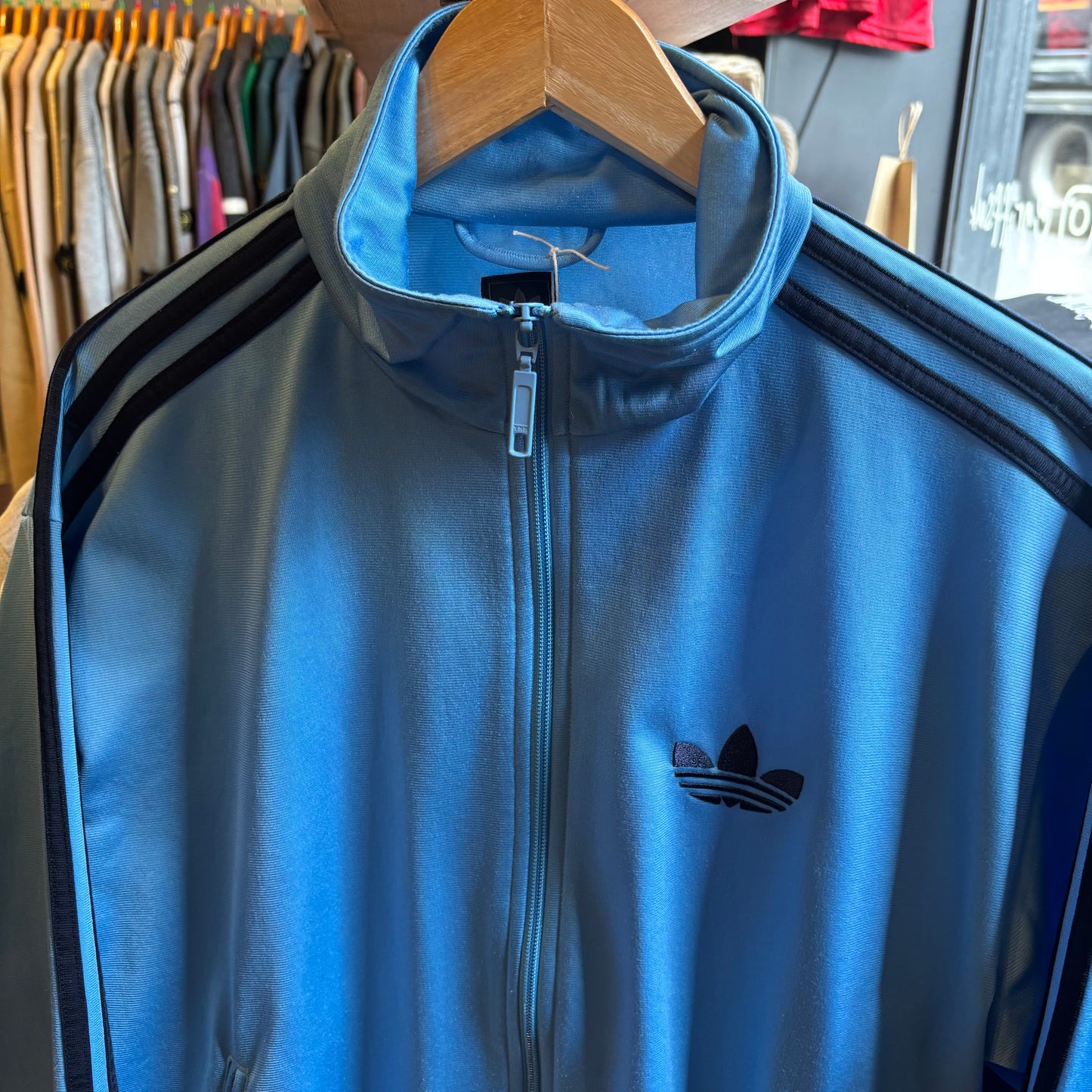 Adidas Zip Up Track Jacket Light Blue (Medium)