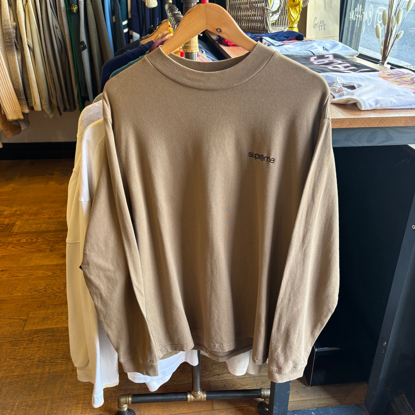 Supreme FW22 Mock Neck Longsleeve Dark Tan (Large)