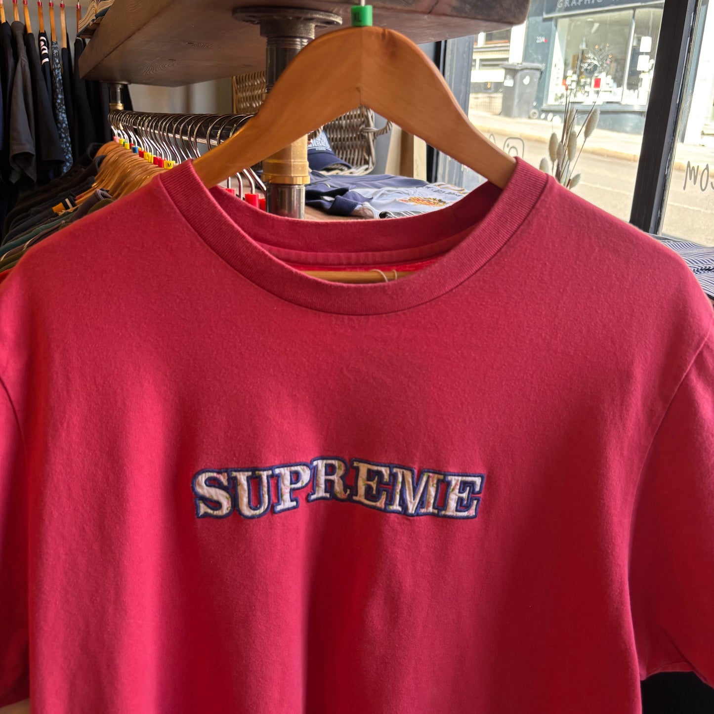 Supreme FW18 Floral Logo T-Shirt Red (XL)