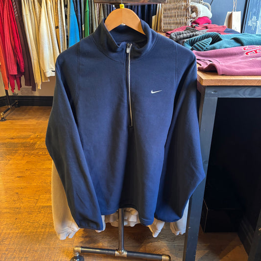 Nike Swoosh Half Zip Pullover Fleece Jumper Navy (Medium)